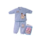 Baby Winter Fleece Suit Set (Top & Pant) - Cute Cartoon Design (0–15 Months)