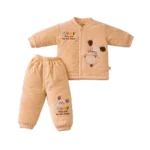 Baby Winter Fleece Suit Set (Top & Pant) - Cute Cartoon Design (0–15 Months)