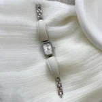 Women's Vintage Square Dial Watch with Premium Leather Strap – Luxury Quartz Timepiece - Image 7
