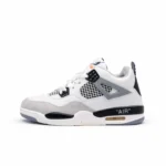 Side View of White and Grey Air Jordan 3 with AIR Logo Design.