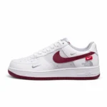 Men’s Premium Air Low Sneakers – White, Grey & Maroon (China Import)