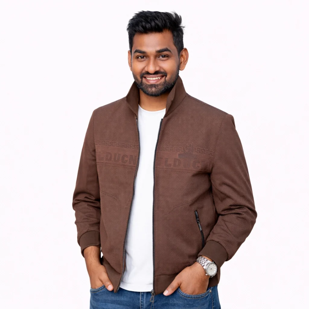 Men’s Premium Brown Zip Jacket (Imported)