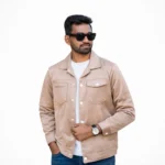 Men’s Premium Suede Finish Snap-Button Jacket (Steel Grey / Sand Beige / Jet Black / Olive Green)