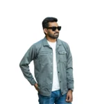 Men’s Premium Suede Finish Snap-Button Jacket (Steel Grey / Sand Beige / Jet Black / Olive Green)