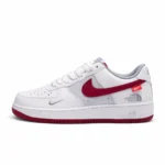 Men’s Premium Air Low Sneakers – White, Grey & Maroon (China Import)
