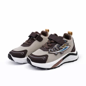 Kids premium sporty velcro sneakers grey and blue imported China BD