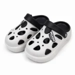 Men's premium white hollow crocs with black strap and large vents imported BD