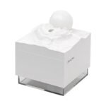 White portable humidifier with moon and mountain design night light BD
