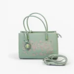 Women’s Floral Embroidered Handbag – Elegant Office Tote with Strap (Imported) - Image 3