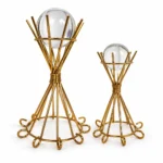Gold crystal ball decorative showpiece set in small and large sizes