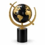 Black and gold decorative globe showpiece alternative design on white background