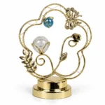 Luxury gold butterfly crystal light decorative showpiece with battery-powered light on white background
