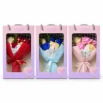 Good Time Soap Flower Bouquet Gift Box in Red Blue and Pink