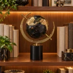 Black and gold decorative globe showpiece alternative design in luxury interior