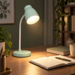 Rechargeable gooseneck desk lamp on a modern study desk