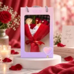 Red Good Time Soap Flower Bouquet Gift Box pedestal display