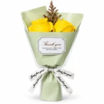 White Black Thank You Soap Flower Bouquet