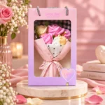 Pink Good Time Soap Flower Bouquet Gift Box pedestal display