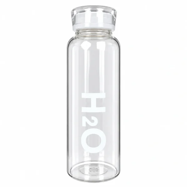 White H2O Transparent Water Bottle