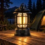 Rechargeable Camping Lantern Black Outdoor Campsite