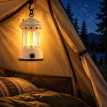 Rechargeable Camping Lantern Hanging Inside Tent